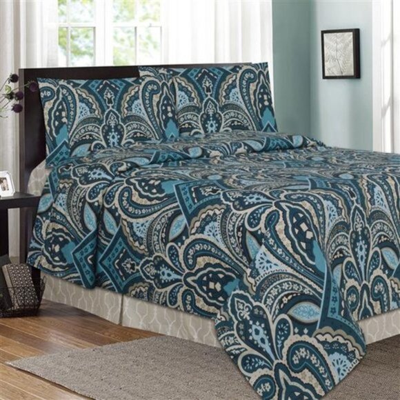 Millano Paisley 4-Piece Sheet Set - Picture 1 of 3